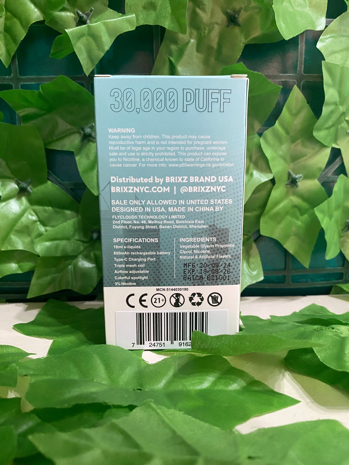 Vape BRIX Nicotina 30000 puffs